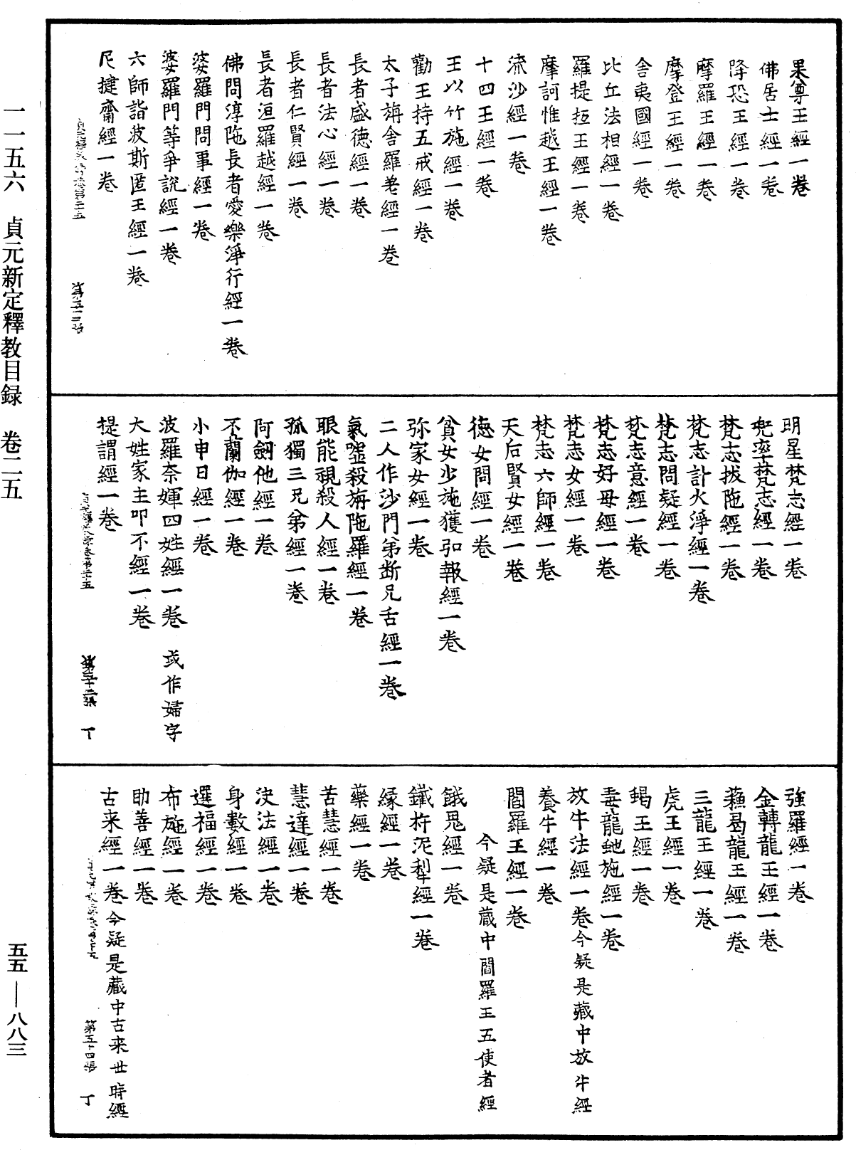 貞元新定釋教目錄《中華大藏經》_第55冊_第883頁