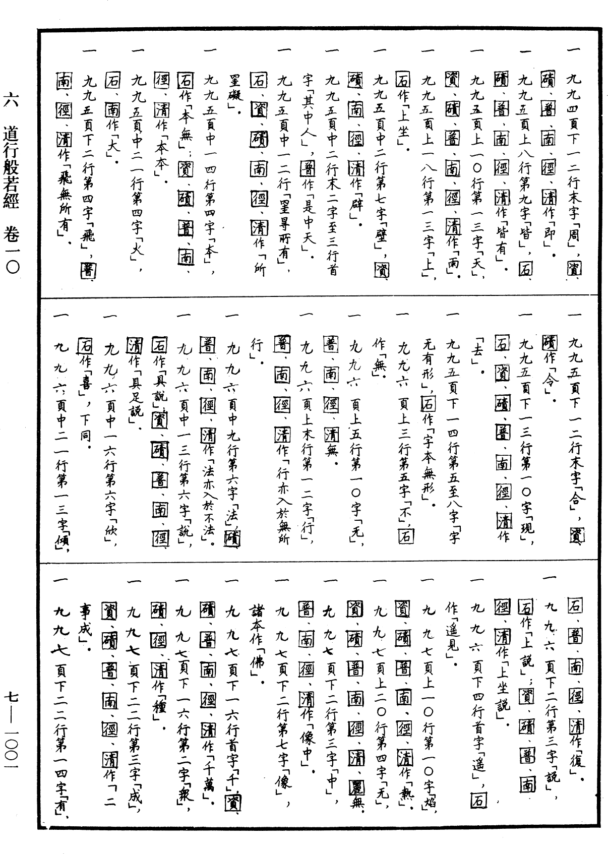 道行般若波羅蜜經《中華大藏經》_第7冊_第1001頁