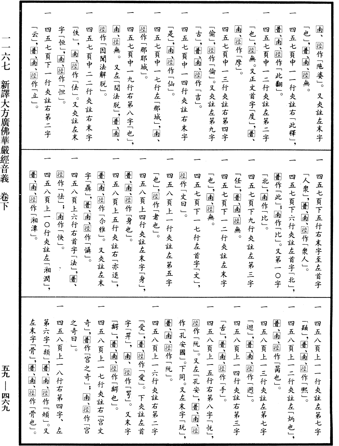 新譯大方廣佛華嚴經音義《中華大藏經》_第59冊_第0469頁