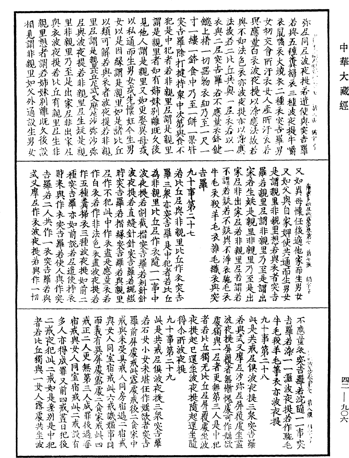 薩婆多毗尼毗婆沙《中華大藏經》_第42冊_第906頁